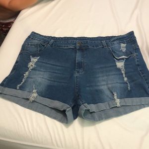 Distressed Denim Shorts XXL